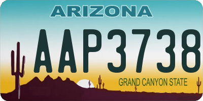 AZ license plate AAP3738