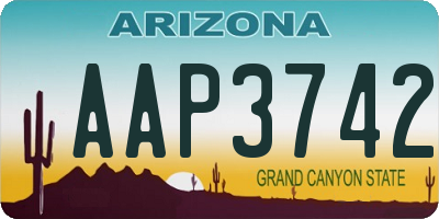 AZ license plate AAP3742