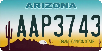 AZ license plate AAP3743