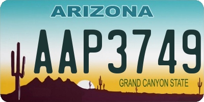 AZ license plate AAP3749