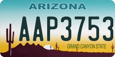 AZ license plate AAP3753