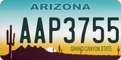 AZ license plate AAP3755