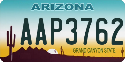 AZ license plate AAP3762