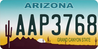 AZ license plate AAP3768