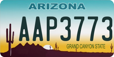 AZ license plate AAP3773