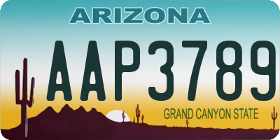 AZ license plate AAP3789