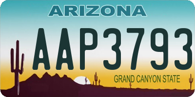 AZ license plate AAP3793