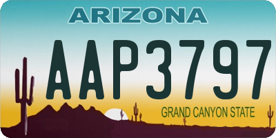 AZ license plate AAP3797