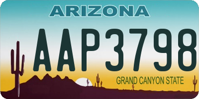 AZ license plate AAP3798