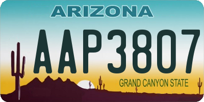 AZ license plate AAP3807