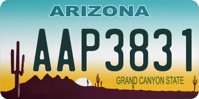 AZ license plate AAP3831