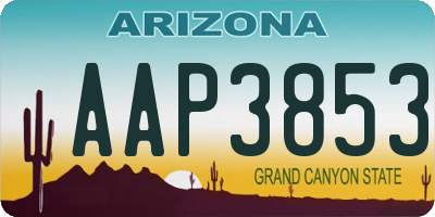 AZ license plate AAP3853