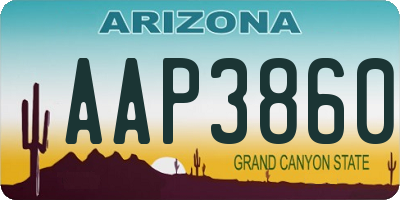 AZ license plate AAP3860