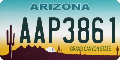 AZ license plate AAP3861