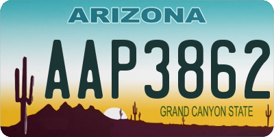 AZ license plate AAP3862