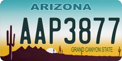 AZ license plate AAP3877