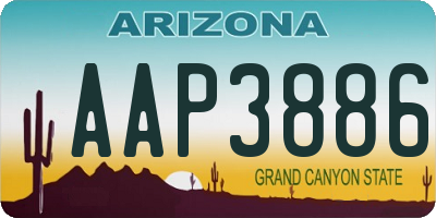 AZ license plate AAP3886