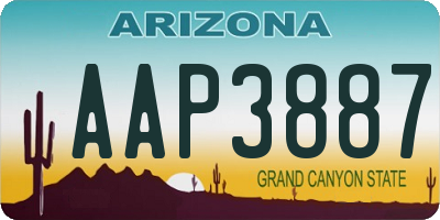 AZ license plate AAP3887