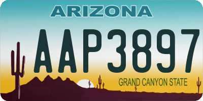 AZ license plate AAP3897