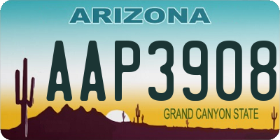 AZ license plate AAP3908