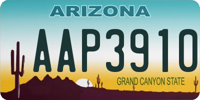 AZ license plate AAP3910