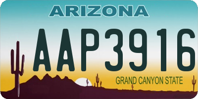 AZ license plate AAP3916