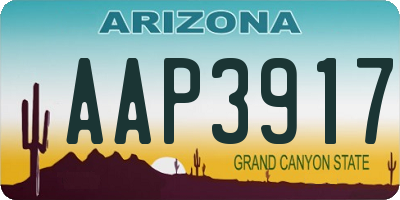 AZ license plate AAP3917