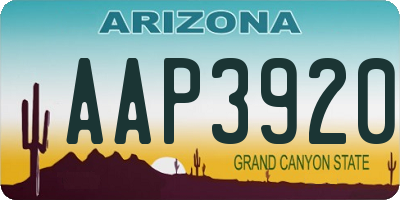 AZ license plate AAP3920