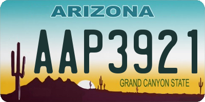 AZ license plate AAP3921