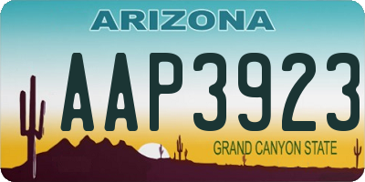 AZ license plate AAP3923