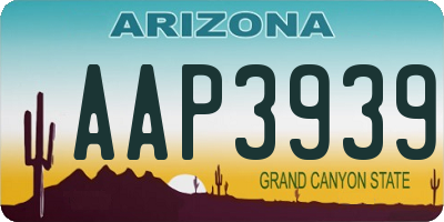 AZ license plate AAP3939