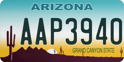 AZ license plate AAP3940