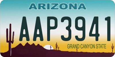 AZ license plate AAP3941