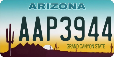 AZ license plate AAP3944