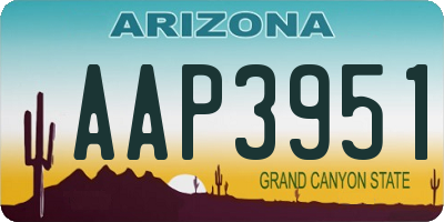 AZ license plate AAP3951