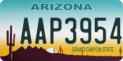 AZ license plate AAP3954