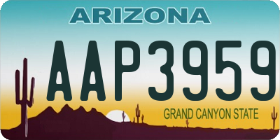 AZ license plate AAP3959