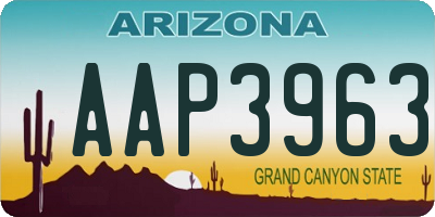 AZ license plate AAP3963