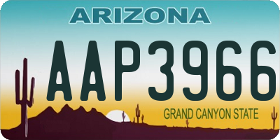 AZ license plate AAP3966