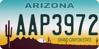 AZ license plate AAP3972