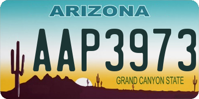 AZ license plate AAP3973