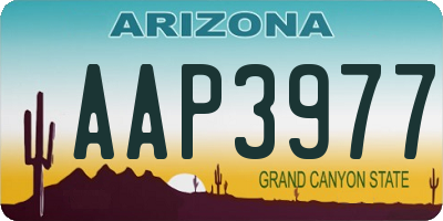 AZ license plate AAP3977