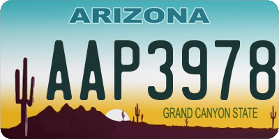 AZ license plate AAP3978