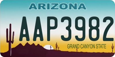 AZ license plate AAP3982