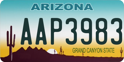 AZ license plate AAP3983