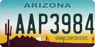 AZ license plate AAP3984