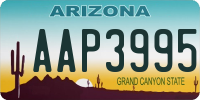 AZ license plate AAP3995