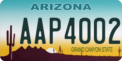 AZ license plate AAP4002