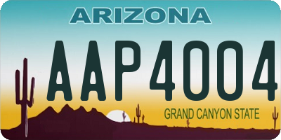 AZ license plate AAP4004