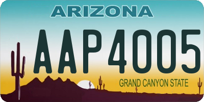 AZ license plate AAP4005